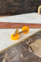 Acrylic Drop Earrings in Orange
