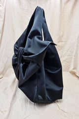 August Night Large Bow Tote in Black Satin