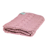 Aran Knit Throw in Pink Dusk