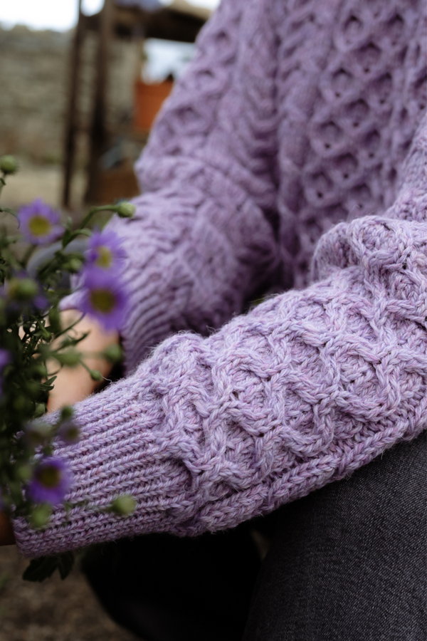 Aran Knit Jumper in Lavender